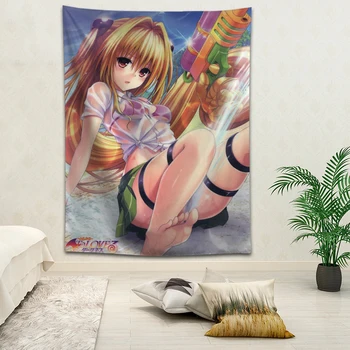 

Hot Sale Custom Anime To Love Ru Printed Tapestry Background Decorative Tapestry Various Sizes Wall Hanging Decor