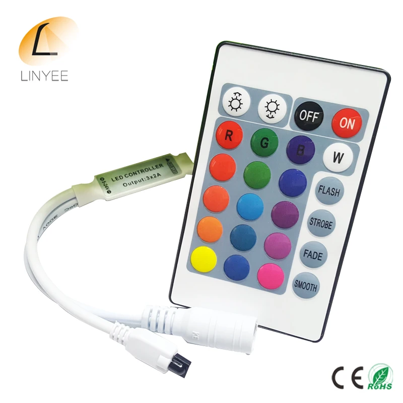 

Mini 24key Remote Controller IR RGB Led Strip DC 12 V 24 Key Controller For SMD 3528 5050 2835 LED Strip Lights