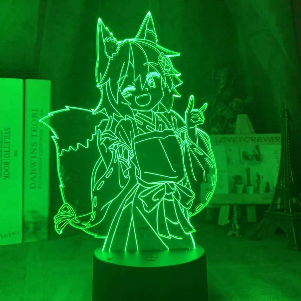 3d Лампа Полезная лиса Senko San рисунок ночной Светильник меняющий Цвет Usb Батарея ночной Светильник для девочек Декор для спальни светильник Holo