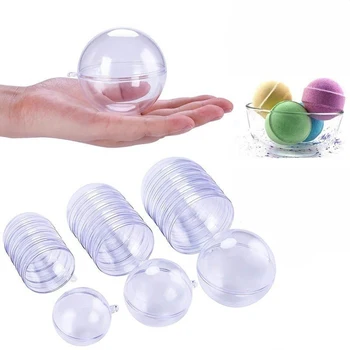 

5Pair Christmas Tress Hanging Decorations Round Ball Transparent Open Plastic Clear Ornament Kids DIY Party Wedding Xmas Supplie