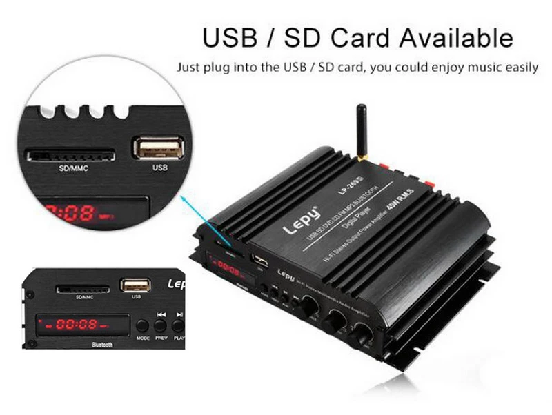 LP-269S Lepy поддержка SD USB FM MP3 DVD Bluetooth без адаптера цифровой плеер HIFI стерео аудио Мощность 2CH 45 Вт домашний мультимедиа