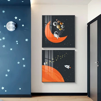 

Manga Style Canvas Oil Painting And Printing Space Element Picture For Living Room Bedroom Interesting Art Wall Home Decor