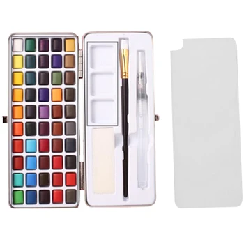 

50-Color Solid Watercolor Paint Set, Basic Neon Flash Watercolor Paint for Painting Art Paint