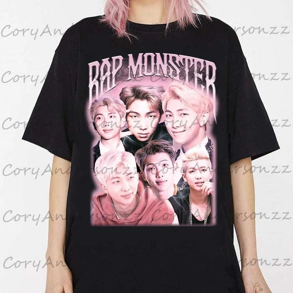 Рубашка для мальчиков Rap футболка с изображением монстра Bangtan рубашка корейской