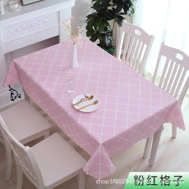 Скатерть из ПВХ, скатерть для встречи, скатерть, скатерть - Цвет: The pink plaid