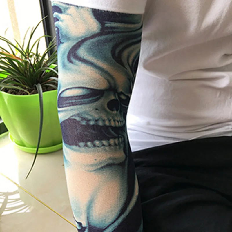 

Outdoor Cycling Sleeves 3D Tattoo Printed UV Protection MTB Bike Bicycle Compression Sleeves Arm Protection Tattoo Sleeve