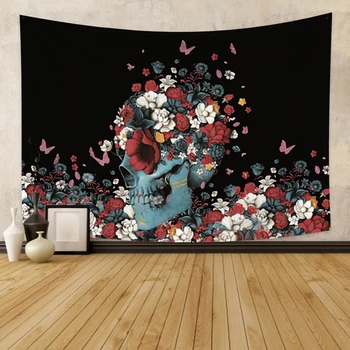 

Laeacco Fashion Tapestry Skeleton Mandela Hippie Divination Wall Hangings Decor For Bedroom Restaurant Living Room Dorm College