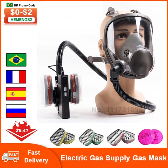 Lot de 1 masque à gaz électrique à débit constant fourni avec
