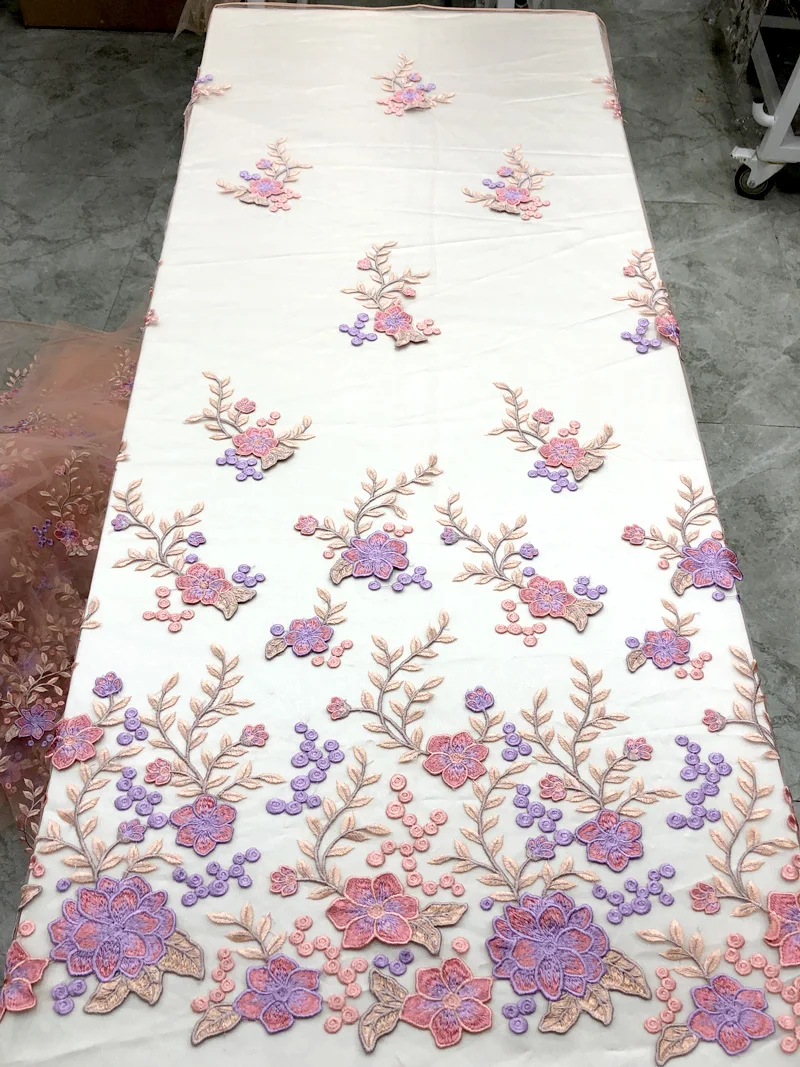 Чистая кружевная ткань французская кружевная ткань высокого качества 3d цветочная ткань нигерийские кружевные материалы для свадебного платья 5 ярдов