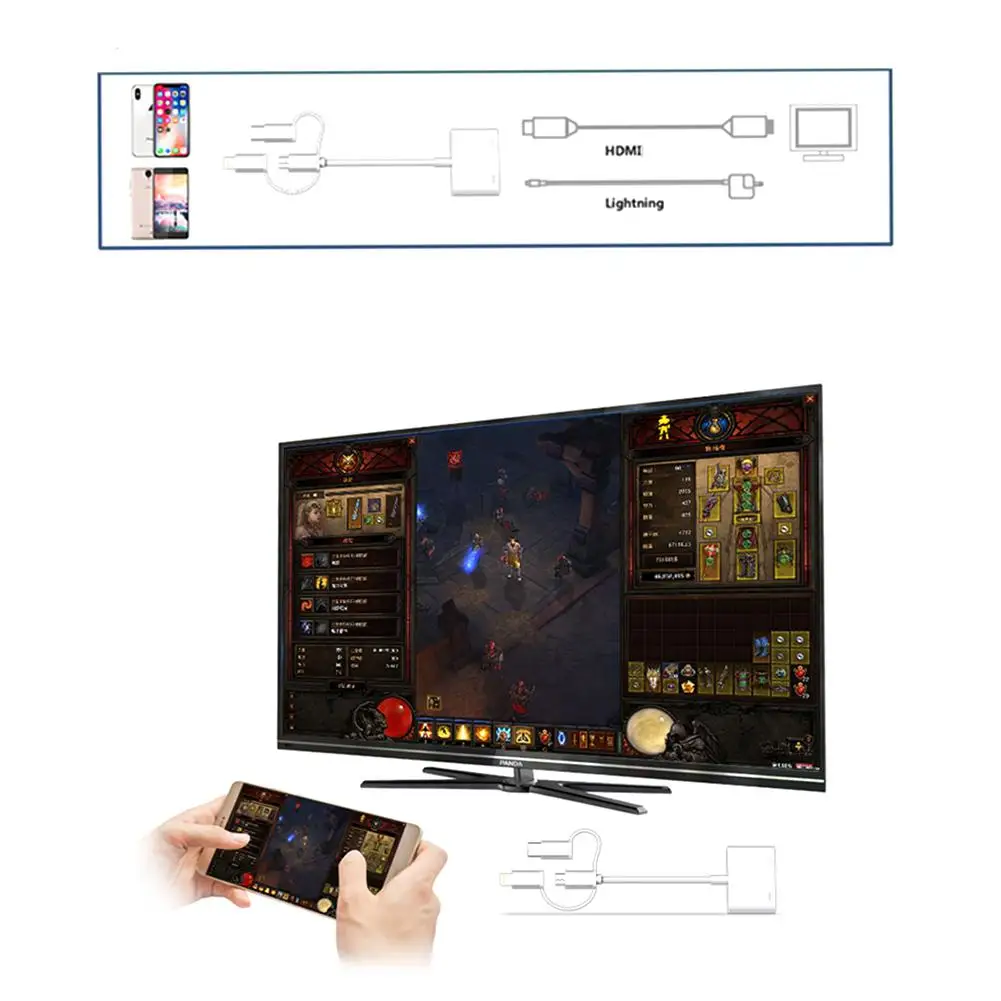 Lightning подключение к HDMI кабель ТВ АВ адаптер для IPad IPhone Android type C HDMI кабель