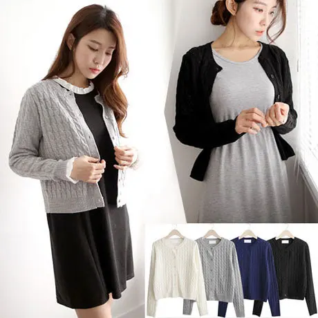 

Autumn and winte new Korean loose twist single-breasted knit Korean sweater hot sale cardigan women