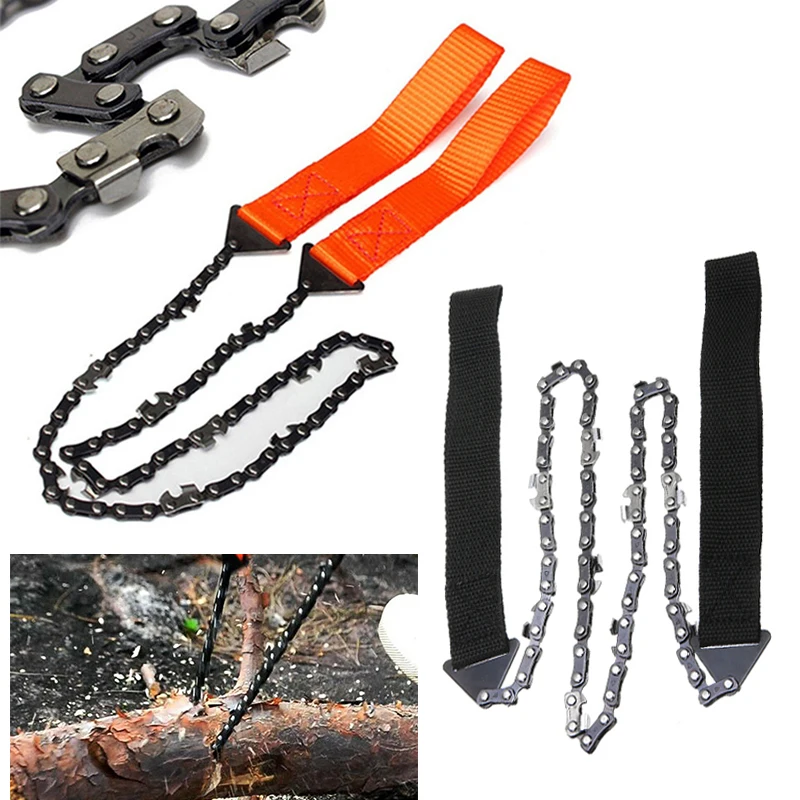 1pc Handheld Survival Chain Saw Handsaw Emergency Pocket Rope Chain Saw for Outdoor Camping Hiking Wood Cutting Tool