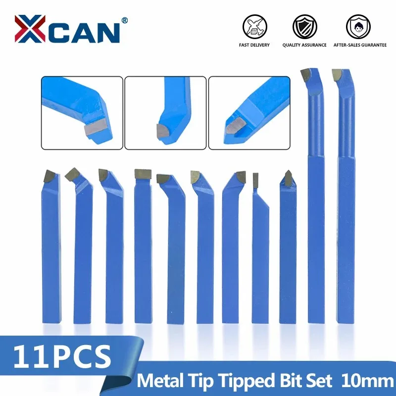 

XCAN Carbide Lathe Tool Bit 11pcs 10mm Shank Mini Metal Carbide Tip Tipped Lathe Cutter Welding Turning Tool Holder