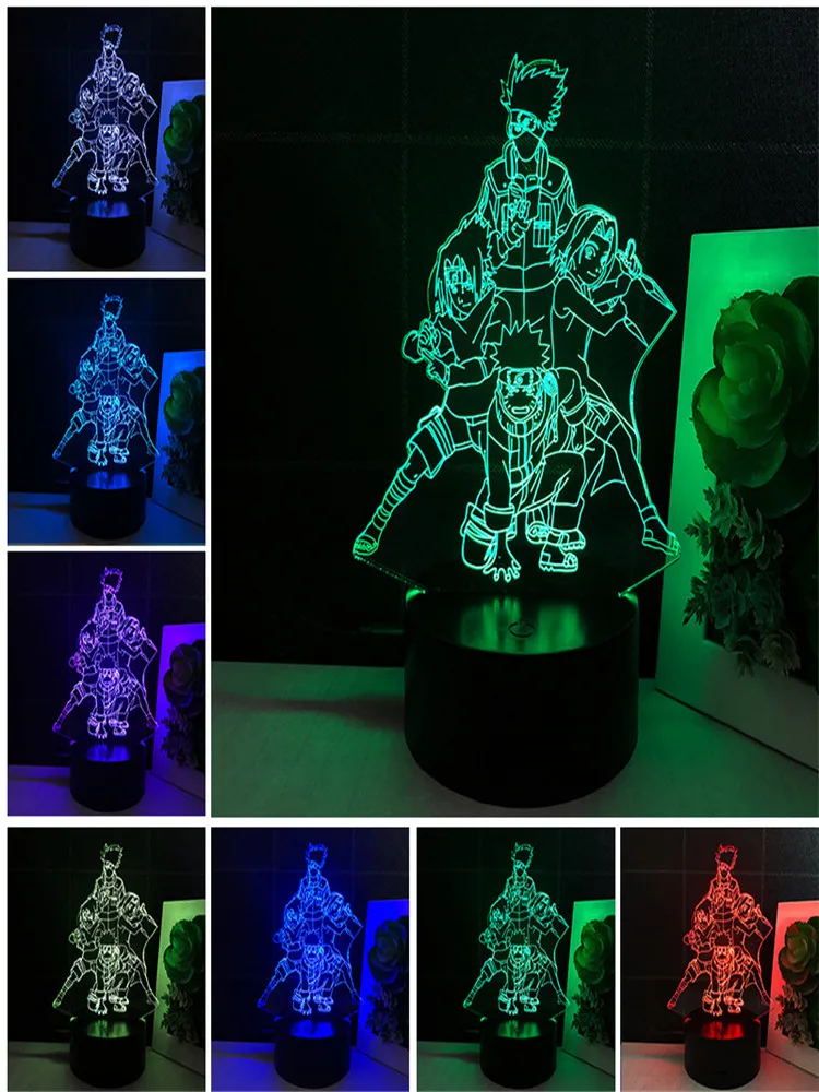 

Naruto Anime 3d LED Night Light Three Teams Kakashi Sasuke Naruto Sakura