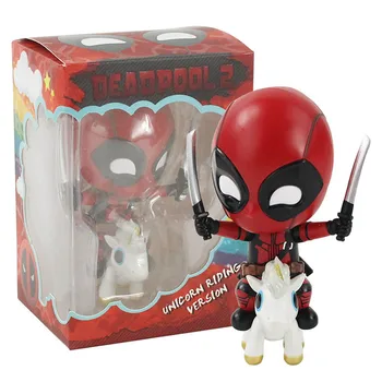 

11cm Deadpool Action Figure Unicorn Rinding Version Collectible Model Toy Mini Doll Birthday Gift for Children