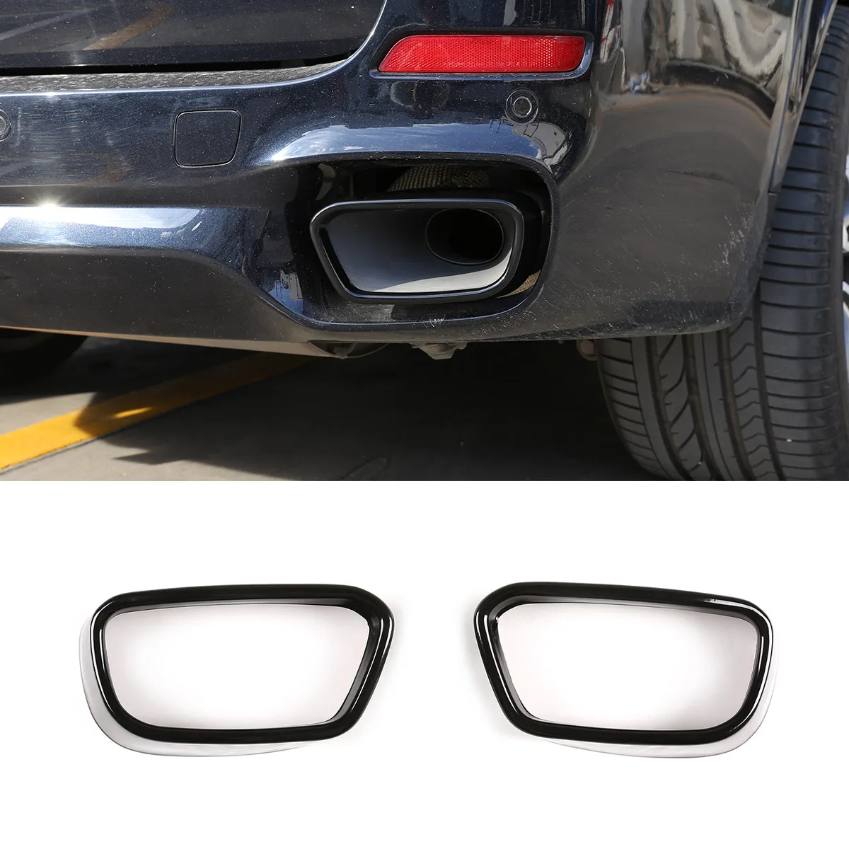 Для 2014-2018 BMW X5 F15 X6 F16 задняя выхлопная труба декоративная рама из нержавеющей