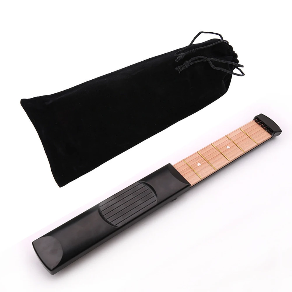 

Pocket Guitar 6 String 4 Fret Training Guitar Skills Lightweight Practice Tool Pratical Mini Portable