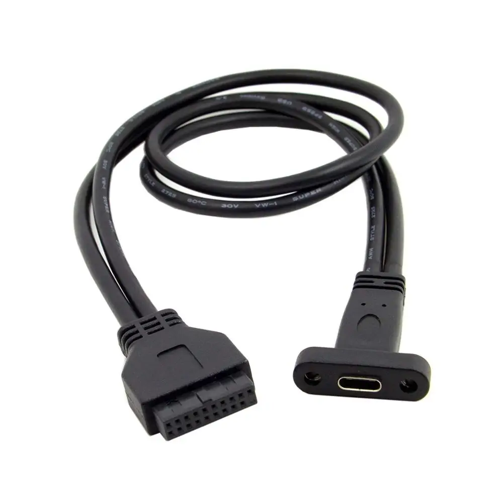 Однопортовый USB 3 1 Type C Женский к материнской плате 0 19pin Header Cable 40 см|Компьютерные