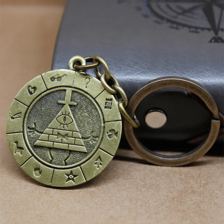 

New Gravity Falls Keychain Metal Allloy Key Chains Falls Bill Bill Cipher Key Ring Car Key Holder Men Jewelry Accessories Gift