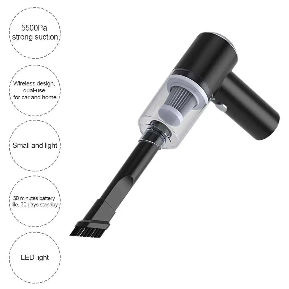 120W Car Mini Vacuum Cleaner Small Hand-held Cleaner USB Rechargeable Universal Car Home