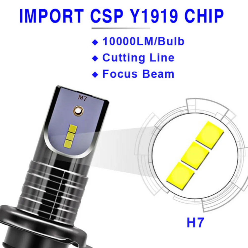 H7 110 Вт 30000LM светодиодный автомобильный противотуманный светильник, лампа, головной светильник, конверсионный комплект Canbus 6000 K, быстрое охлаждение без балласта или водителя
