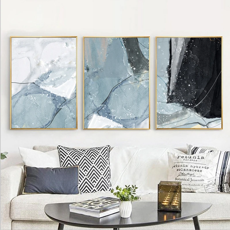 Скандинавские абстрактные геометрические картины холст печать живопись черно