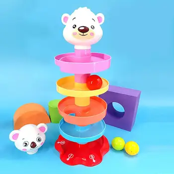 

5 Layer Fun Slide Track Insert Stack Tower Gliding Ball Children Educational Toy