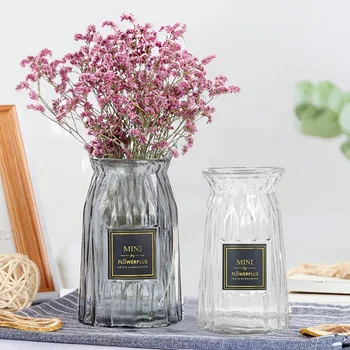 

Nordic Glass Vase Flower Arrangement Container Hydroponic Tabletop Vase Plants Holder Living Room Home Decor