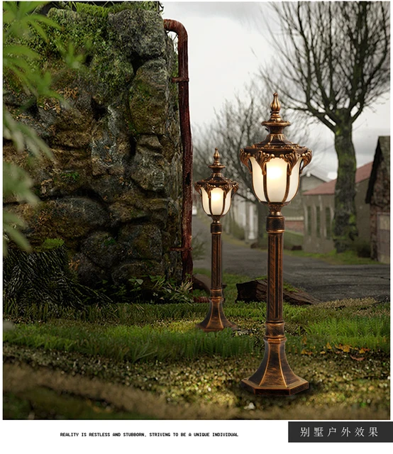 IIFAS ビンテージビクトリアガラスランタンピラーライト屋外