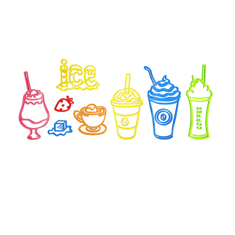 1 Set Ice Cream Shop Wall Decoration Stickersr Cold Drink Milk Tea Dessert Cake Advertising Glass Sticker Bar Front Desk Sticker