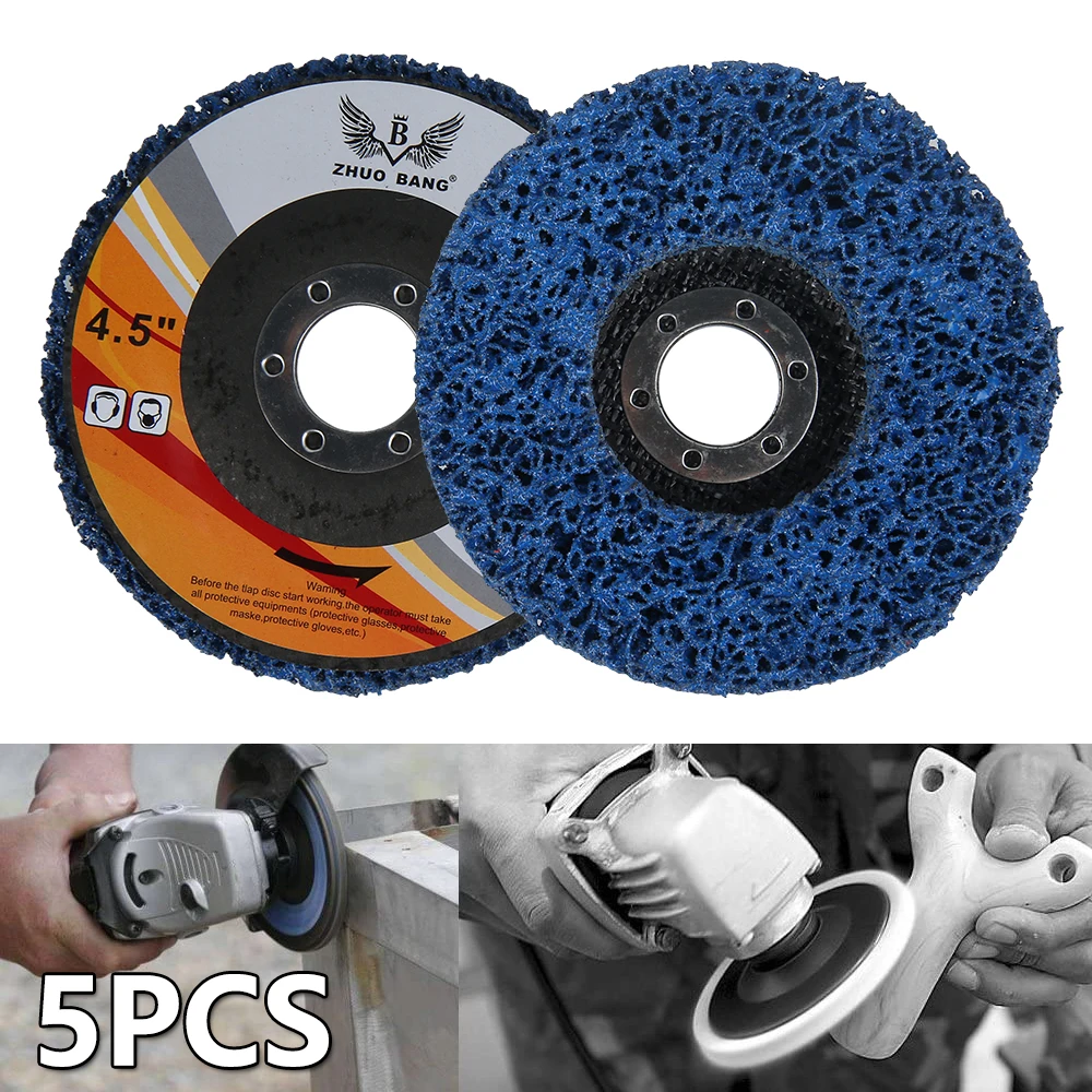 5pcs 115mm 4.5" Poly Strip Wheel Discs Paint Rust Remover Abrasive