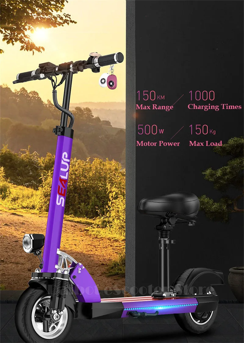 Two Wheels Electric Scooter 10 Inch Electric Scooters With Anti-theft System 500W 48V Portable Electric Scooter Bike For Girls (5)