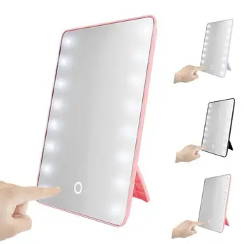 

Makeup Mirror With 16 LEDs Cosmetic Mirror With Touch Dimmer Switch Battery Operated Vanity Mirror With Stand For Tabletop