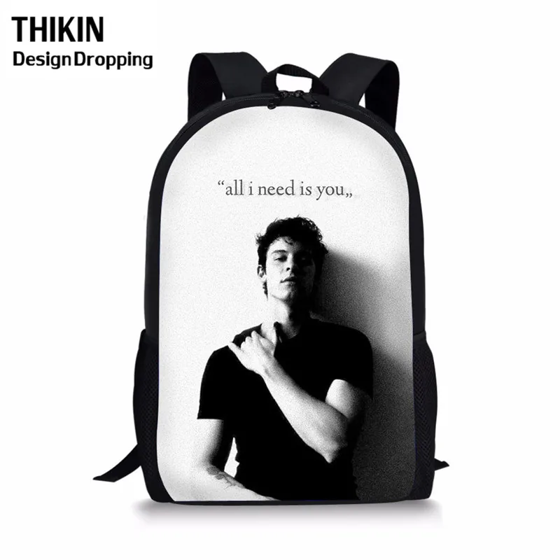 THIKIN Pop Star Shawn мужской рюкзак для подростков мальчиков и девочек, школьные сумки, модные дорожные сумки для женщин и мужчин, Большой Вместительный рюкзак для ноутбука