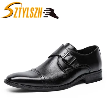 

Fashion Luxury Business Office Men Dress Shoes Man Buckle Straps Leather Shoes Wedding Shoe Social Male Flats Loafers Shoes