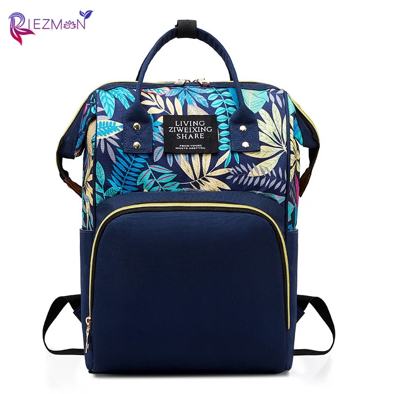 

Riezman Women Backpack 2020 New Printed Multi-function Mummy Bag Stroller Large Capacity Waterproof Travel Backpack School Bags