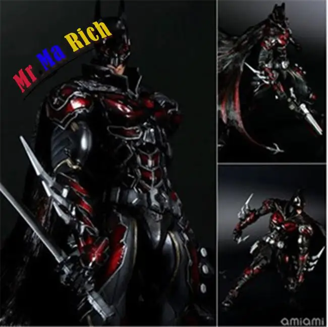 27CM Play Arts KAI DC Comics Variant NO.1 Batman Red Limited Color Ver. PVC Action Figure Collectib