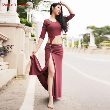 

Women Belly Dance Set Top Long Skirt 2pcs New Oriental Dance Bellydance Competition Costume Set For Women New