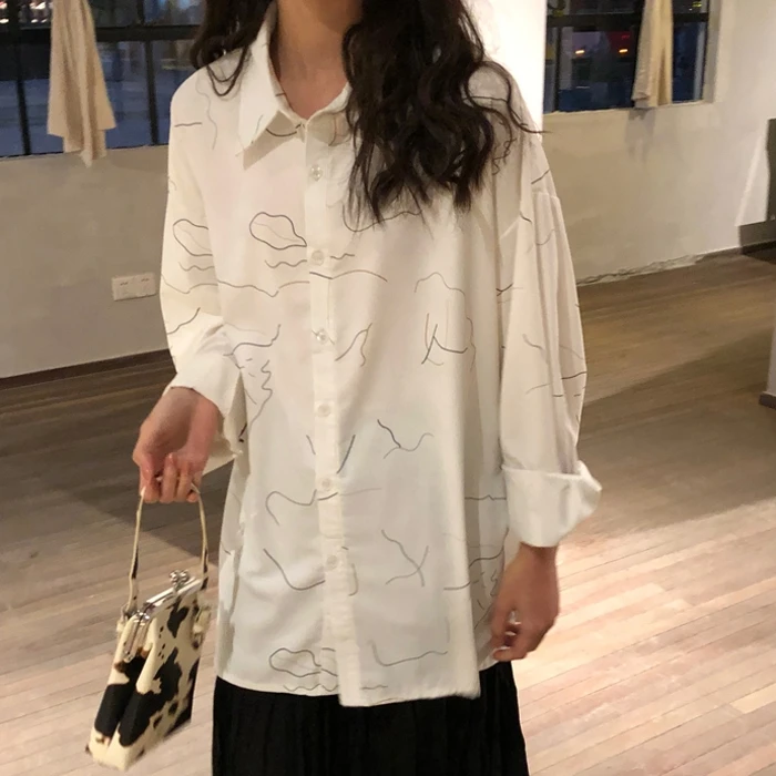 

NoEnName_Null Spring 2020 New Retro Design Sense Niche Loose Shirt Jacket High Cold Yujie Simple Shirt Women Harajuku 50A