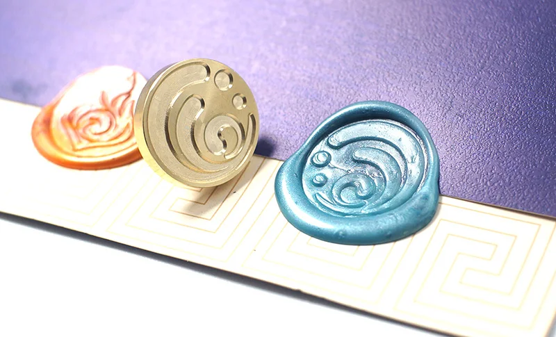 Cartoon Genshin Impact Seal Flower Seal Wax Seal  Anime Figure Game  Ganyu Keqing Wendi Xiao 7 Element Weapons Eye of God Seal