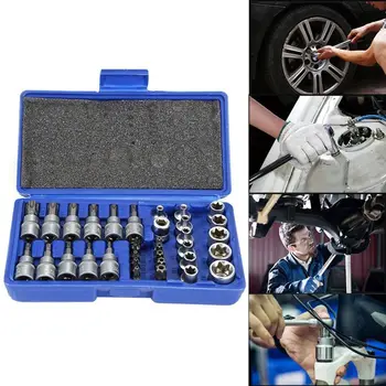 

2018 New 34 piece socket wrench set car repair Tool blue