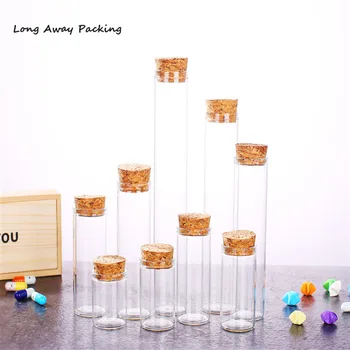 

30ml 35cml 50ml 120ml Lab Glass Test Tube With Cork Stoppers Bottles With Cork Stopper Large Capacity