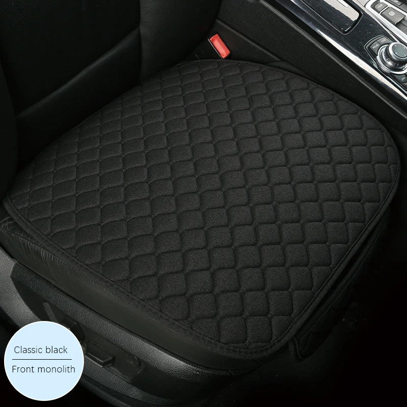

Flax Car Seat Cover Protector Linen Front Row Single Seat Cushion Four Seasons Universal Slip for Truck Suv Van Auto Interior