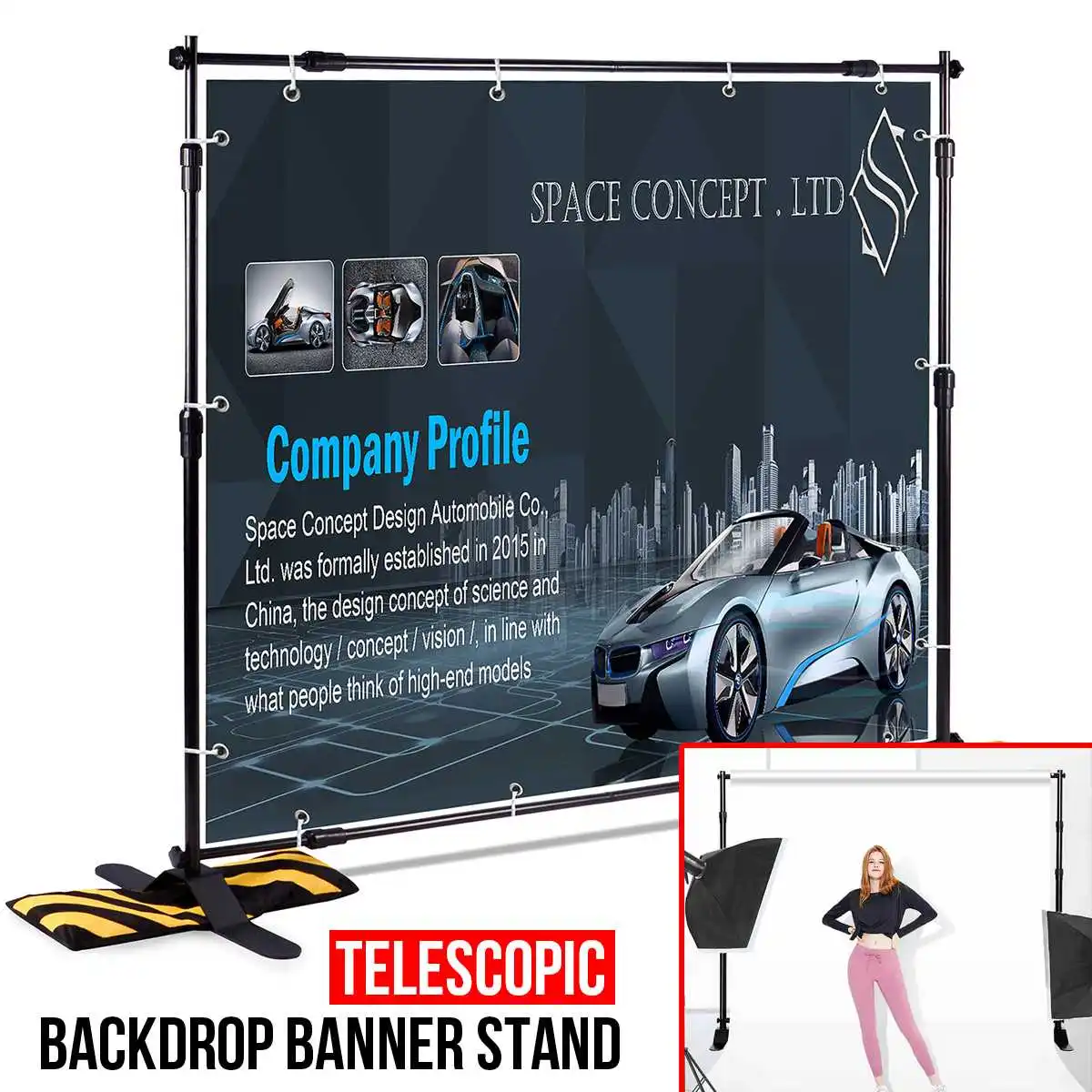 

Photography Background Backdrop Stand Support System Kit for Photo Studio Muslin Backdrops With Paper and Canvas Carrying Bag