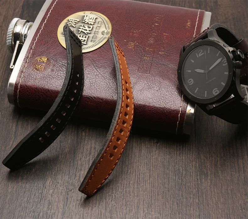 For Fossil JR1354|1487|1424 watchband high quality Retro quick release genuine leather diesel strap black dark brown 22mm 24mm