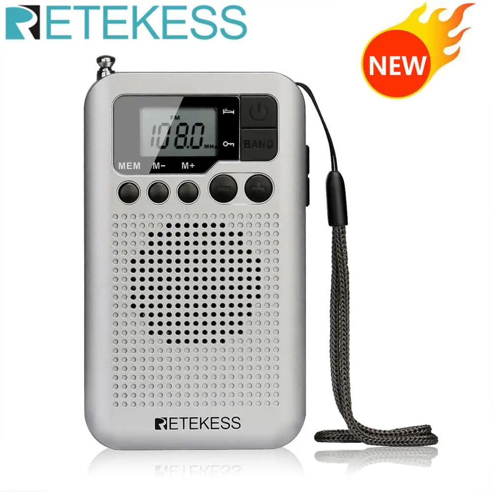 Портативный fm радиоприемник Retekess TR106 с ЖК дисплеем цифровой тюнинговый динамик