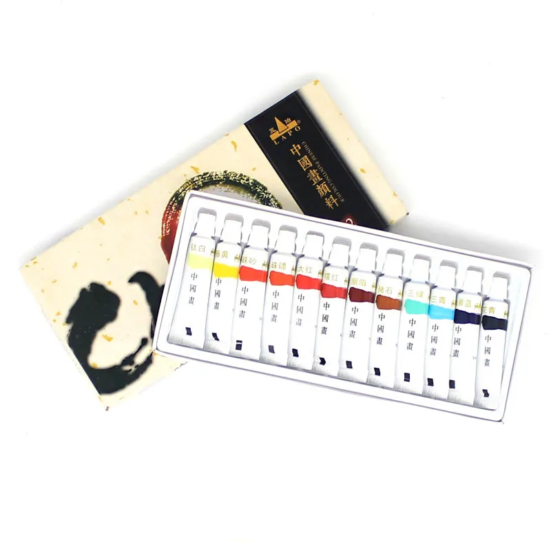 12 colors 5ml 12/18/24 Цвета 5/12 мл китайский Краски ing пигментные акварельные краски Краски набор для китайского Краски ing инструменты для художников-товары для рукоделия - Цвет: 12 colors 5ml