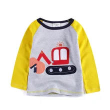 Коллекция года, Осенняя детская футболка с длинными рукавами для мальчиков хлопковые футболки для малышей футболка с круглым вырезом и длинными рукавами для детей