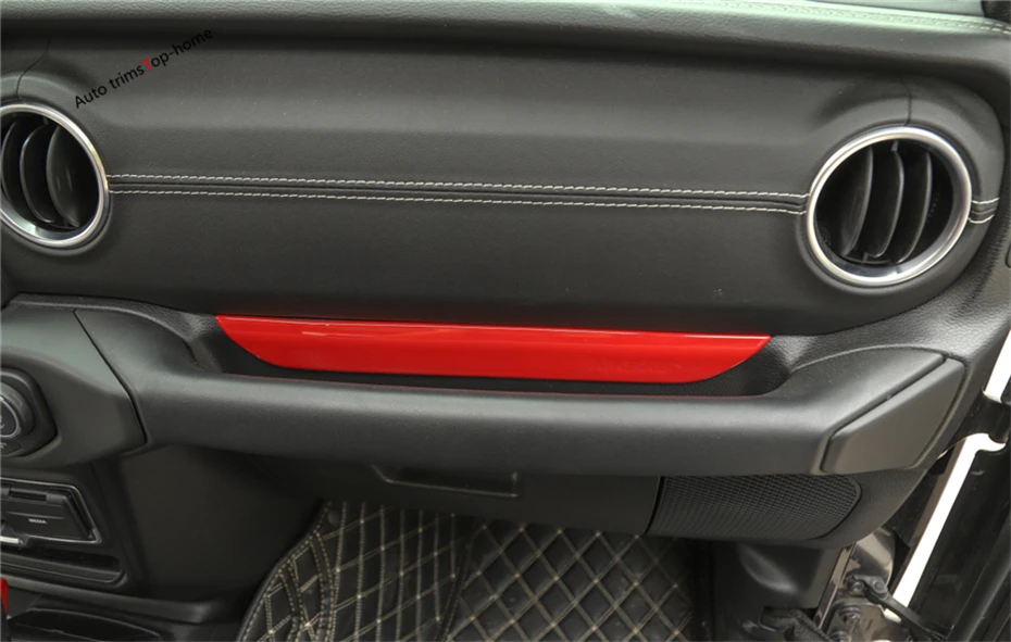 Yimaautotrim Copilot перчатки ручка панель крышка подходит для Jeep Wrangler JL красный/углеродное волокно ABS накладки для интерьера