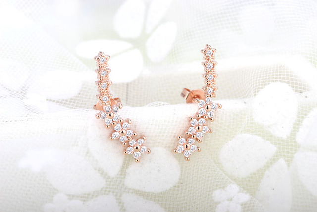 Korean Fashion Geometric Star Earrings Ear Climber Exquisite Zircon Stud Earrings For Women Versatile  Party Jewelry Gifts